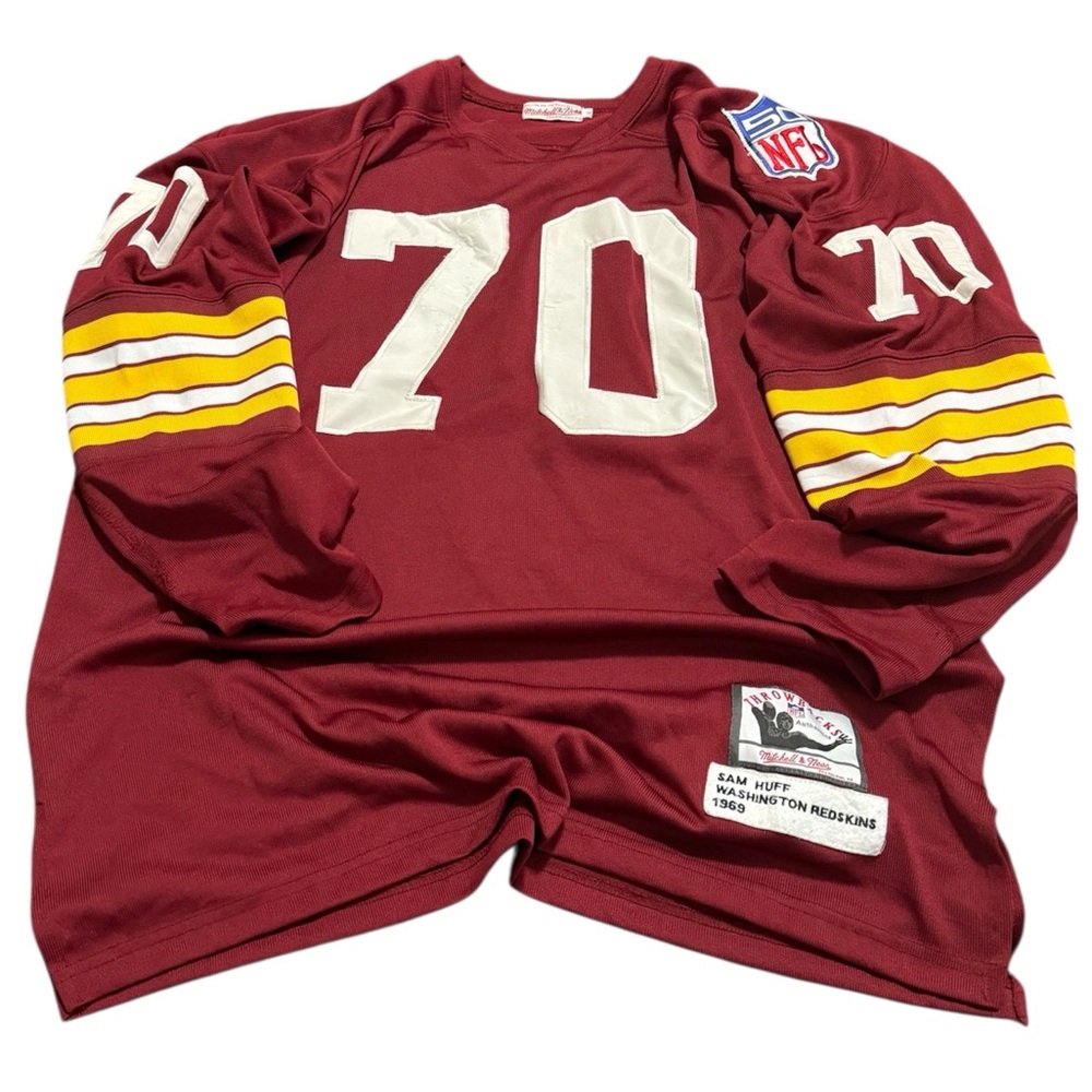 Mitchell & Ness Burgundy and Gold Washington Football Team #70 Jersey